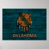 Poster Drapeau vintage de l'Oklahoma (Devant)
