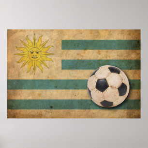 Poster Drapeau vintage de l'Uruguay