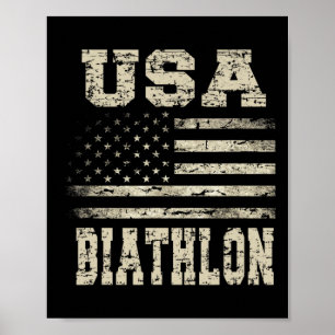 Poster Drapeau vintage des États-Unis