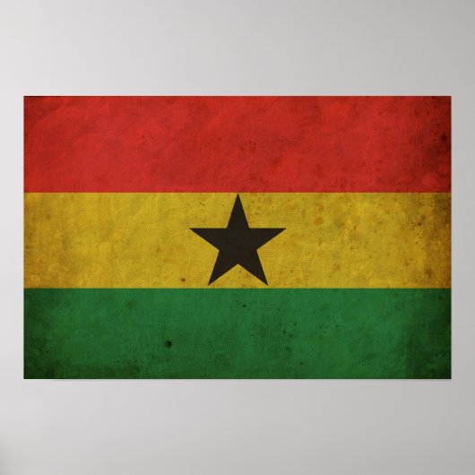 Poster Drapeau vintage du Ghana (Devant)