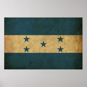 Poster Drapeau vintage du Honduras