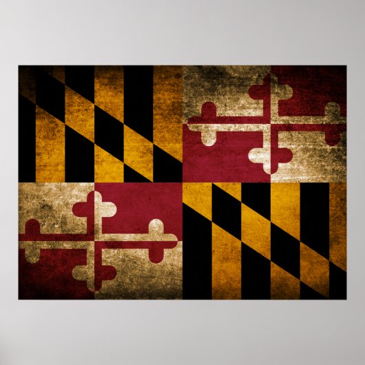 Poster Drapeau vintage du Maryland (Devant)