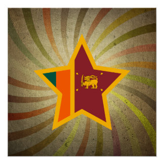 Poster Drapeau vintage du Sri Lanka