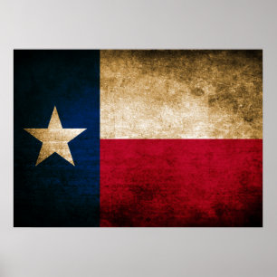 Poster Drapeau vintage du Texas