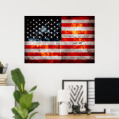 Poster Drapeau Vintage patiné (Bureau à domicile)