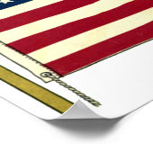 Poster Drapeau vintage patriotique américain, le 4 juille (Coin)