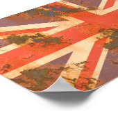 Poster Drapeau vintage rouillé du Royaume-Uni (Coin)