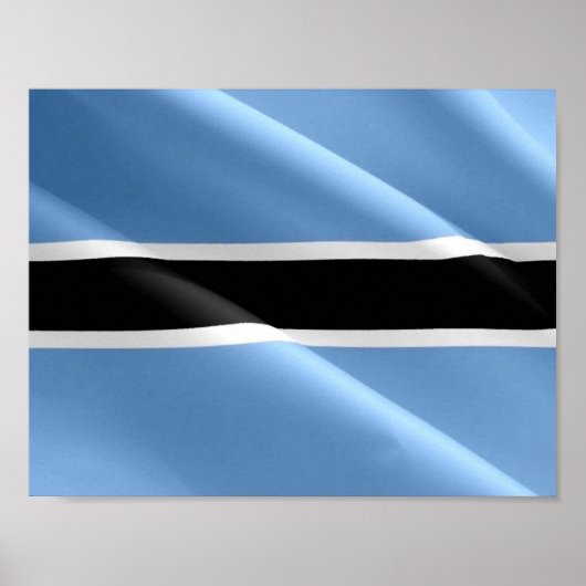Poster Drapeau Waving BOTSWANA - (Devant)