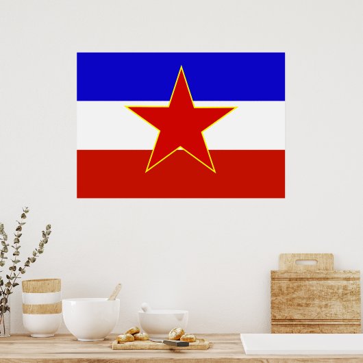Poster Drapeau Yougoslavie (Cuisine)