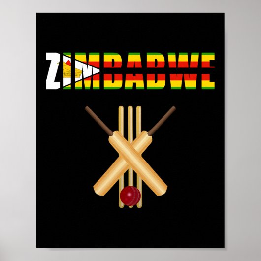 Poster Drapeau Zimbwe Cricket T Ll Guichet (Devant)