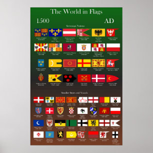 Poster Drapeaux 1500 d'ANNONCE du monde
