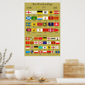 Poster Drapeaux 1600 AD du monde (Cuisine)