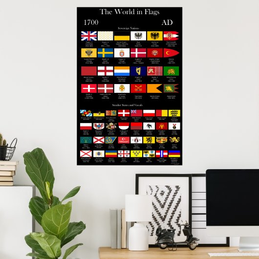 Poster Drapeaux 1700 AD du monde (Bureau à domicile)