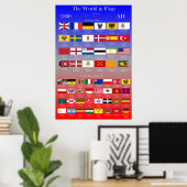 Poster Drapeaux 1800 après J.C. du monde (Bureau à domicile)