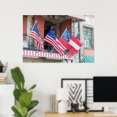 Poster Drapeaux américains Ligne La rue (Bureau à domicile)