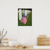 Poster Drapeaux américains sur les tombes des vétérans am (Cuisine)