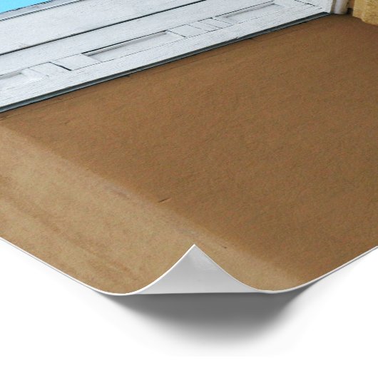 Poster Drapeaux américains volant sur Albuquerque Adobe (Coin)