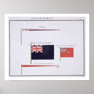 Poster drapeaux anglais, tiré d'un livre français de drap