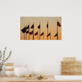 Poster Drapeaux au coucher du soleil American Patriotic U (Cuisine)