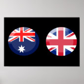 Poster Drapeaux australiens et britanniques (Devant)
