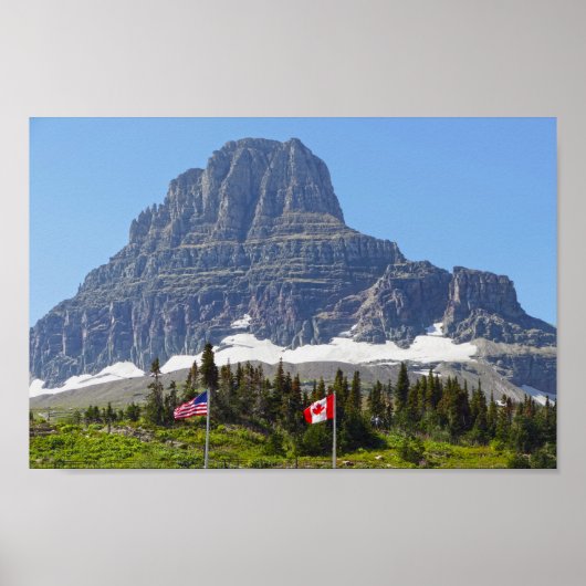 Poster Drapeaux, col Logan, Montagne Clements, Montana (Devant)