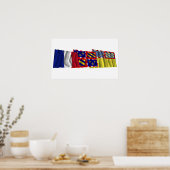 Poster Drapeaux Côte-d'Or, Bourgogne et France (Cuisine)