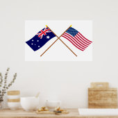 Poster Drapeaux croisés Australie et États-Unis (Cuisine)