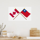 Poster Drapeaux croisés Canada et Taïwan (Cuisine)