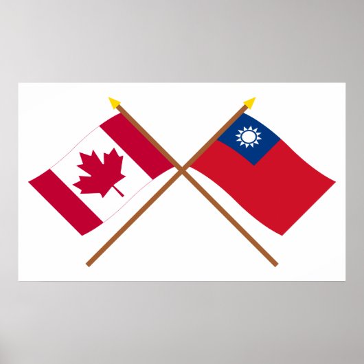 Poster Drapeaux croisés Canada et Taïwan (Devant)