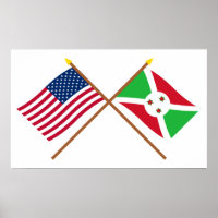 Drapeaux croisés des États-Unis et du Burundi