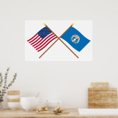 Poster Drapeaux croisés des Mariannes des États-Unis et d (Cuisine)