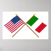 Poster Drapeaux croisés États-Unis et Italie (Devant)