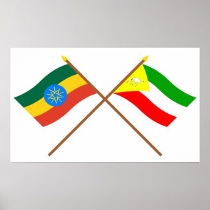 Poster Drapeaux croisés Éthiopie et Somalie
