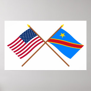 Poster Drapeaux croisés République démocratique du Congo