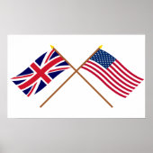 Poster Drapeaux croisés Royaume-Uni et États-Unis (Devant)