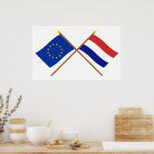 Poster Drapeaux croisés UE et Pays-Bas (Cuisine)