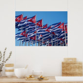 Poster Drapeaux cubains qui flottent (Cuisine)