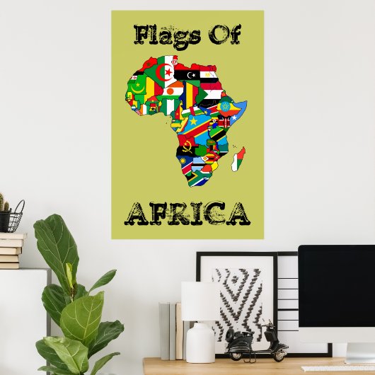 Poster Drapeaux d'Afrique 36" par 24" drapeau d'Afrique V (Bureau à domicile)