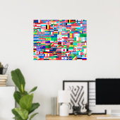 Poster Drapeaux d'aquarelle du monde (Bureau à domicile)