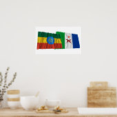Poster Drapeaux de l'Éthiopie et de l'Afrique (Cuisine)