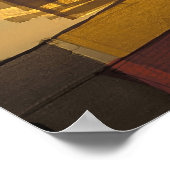 Poster Drapeaux de prière bouddhistes au coucher du solei (Coin)