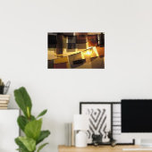 Poster Drapeaux de prière bouddhistes au coucher du solei (Bureau à domicile)