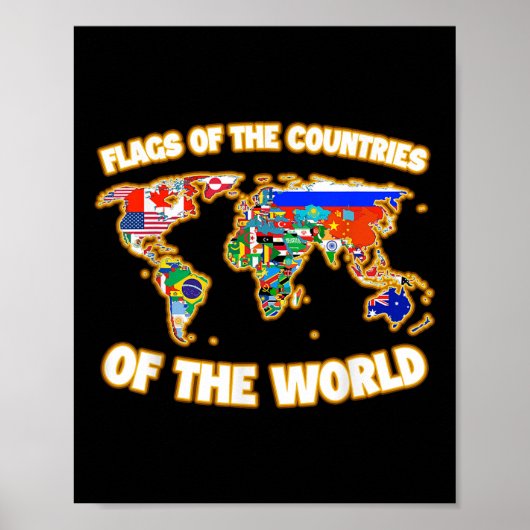 Poster Drapeaux Des Pays Du Monde Carte Internationale (Devant)