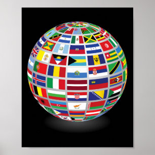 Poster Drapeaux Des Pays Du Monde International
