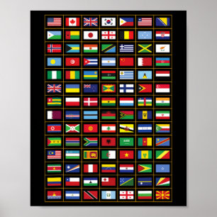 Poster Drapeaux Des Pays Du Monde International
