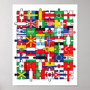 Poster Drapeaux des pays du pavillon international