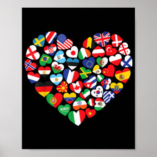 Poster Drapeaux des pays du pavillon international
