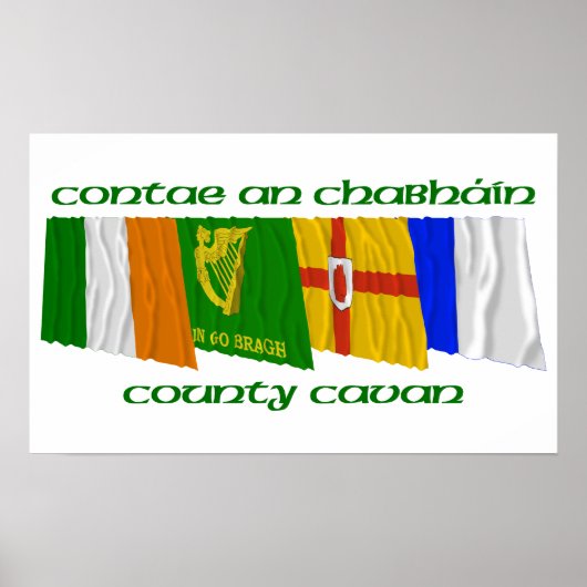 Poster Drapeaux du comté de Cavan (Devant)