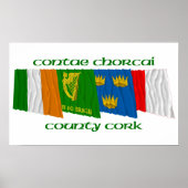 Poster Drapeaux du comté de Cork (Devant)