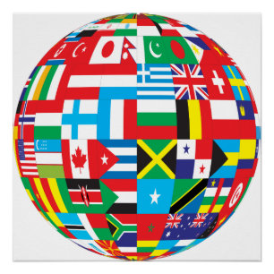 POSTER DRAPEAUX DU MONDE